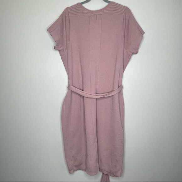 Torrid Mauve Pink Sweater‎ Knit Self Tie Shift Dress - Picture 6 of 7